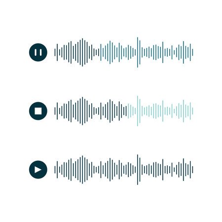 A set of audio frequency signals, a graphical representation of the voice signal. Vector.