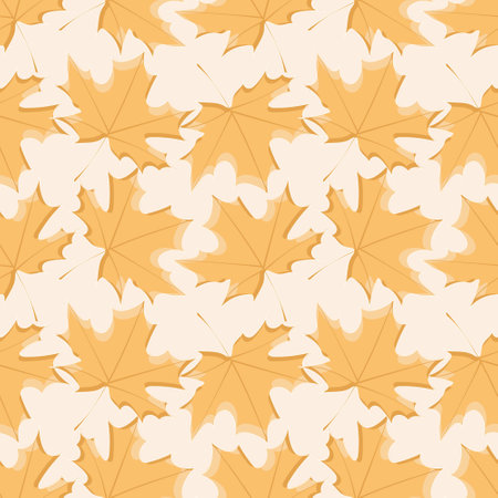 Seamless pattern of autumn maple leaves for print on fabrics, wrapping paper.の写真素材