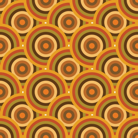 Circles with color palette. Seamless pattern with geometric colored spheres for textile.の写真素材
