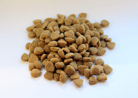 Dry food for cats or dogs on a white background