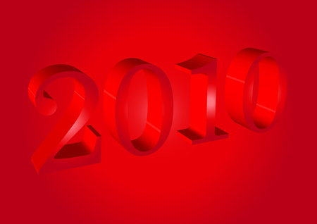 2010 year. Numbers red backgroundのイラスト素材