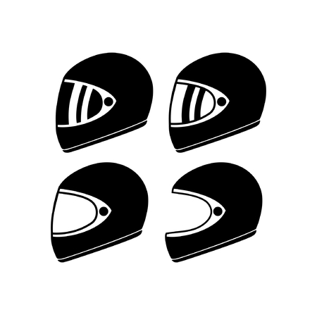 Motorcycle helmet. Racing helmet icon. Vector illustration.のイラスト素材