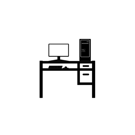 The computer icon. PC symbol. Flat Vector illustration.のイラスト素材