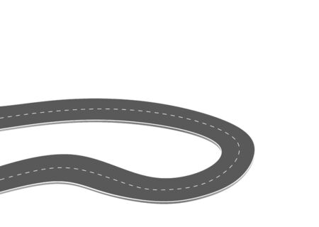 Roadway journey to the future. Asphalt street isolated on white background. Symbols Way to the goal of the end point. Path mean successful business planning Suitable for advertising and presentstationのイラスト素材