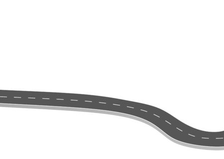 Roadway journey to the future. Asphalt street isolated on white background. Symbols Way to the goal of the end point. Path mean successful business planning Suitable for advertising and presentstationのイラスト素材