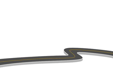 Roadway journey to the future. Asphalt street isolated on white background. Symbols Way to the goal of the end point. Path mean successful business planning Suitable for advertising and presentstationのイラスト素材