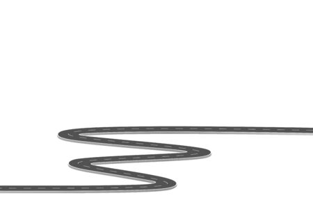 Roadway journey to the future. Asphalt street isolated on white background. Symbols Way to the goal of the end point. Path mean successful business planning Suitable for advertising and presentstationのイラスト素材