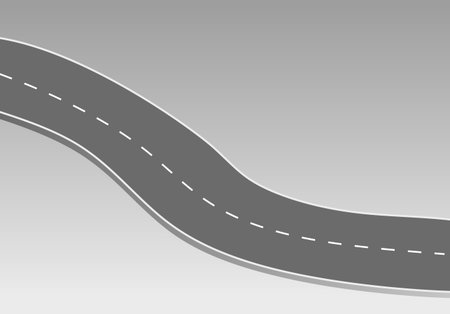 Roadway journey to the future. Asphalt street isolated on white background. Symbols Way to the goal of the end point. Path mean successful business planning Suitable for advertising and presentstationのイラスト素材