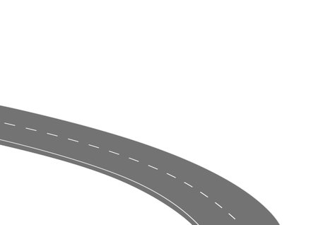 Roadway journey to the future. Asphalt street isolated on white background. Symbols Way to the goal of the end point. Path mean successful business planning Suitable for advertising and presentstationのイラスト素材