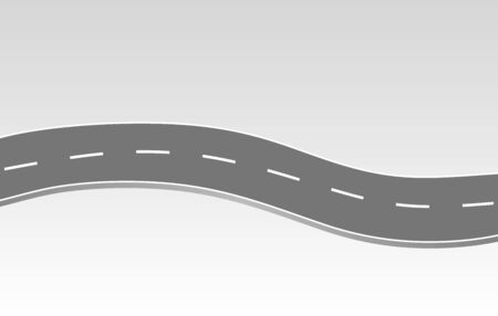 Roadway journey to the future. Asphalt street isolated on white background. Symbols Way to the goal of the end point. Path mean successful business planning Suitable for advertising and presentstationのイラスト素材