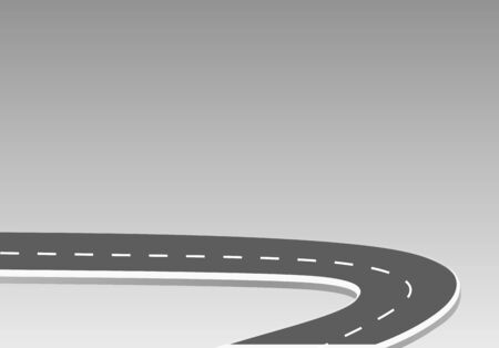 Roadway journey to the future. Asphalt street isolated on white background. Symbols Way to the goal of the end point. Path mean successful business planning Suitable for advertising and presentstationのイラスト素材