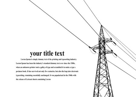 Electric power system Illustration, presentation, and advertisement. The picture shows a network of interconnected electrical systems in all areas. Symbols, steps for successful business planning Suitのイラスト素材