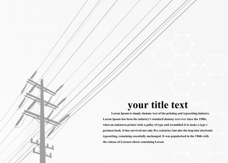 Electric power system Illustration, presentation, and advertisement. The picture shows a network of interconnected electrical systems in all areas. Symbols, steps for successful business planning Suitのイラスト素材