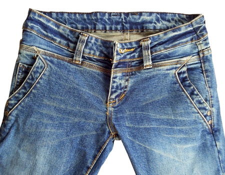 Blue jeans isolated on white background                               の写真素材