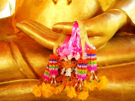 Hand of big buddha statue, Thailand                                の写真素材