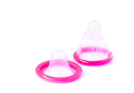 Condoms isolated on white background