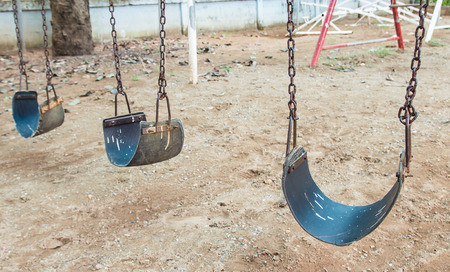 Chain swing in children playgroundの写真素材