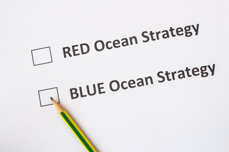 Red ocean strategy and blue ocean strategy check boxes