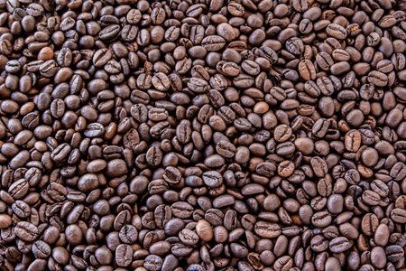 Close up coffee beans background and texture