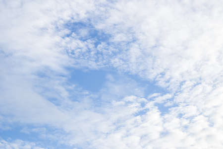 Beautiful white clouds with blue sky backgroundの写真素材