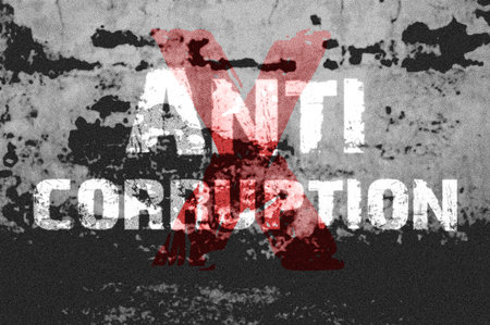 Text for Anti Corruption on grunge background for any designの写真素材