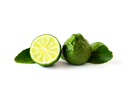 Close up bergamot fruit on a white backgroundの写真素材