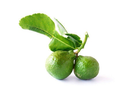 Close up bergamot fruit on a white background