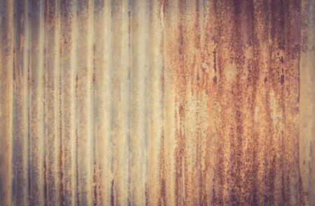 A rusty corrugated iron metal texture. Vintage tone