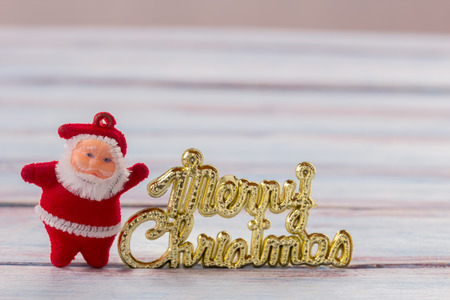 Christmas and new year decoration on old grunge wooden table background.space for desing. christmas and new year concept.の写真素材