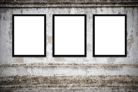 Blank advertising billboard or wide screen television with old vintage buildings exterior brick wall background, commercial and marketing concept, copy space for text or media contentの写真素材