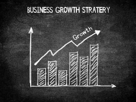 Creativity concept chalkboard letters of business growth strategy words. Inspiration and success concept.の写真素材