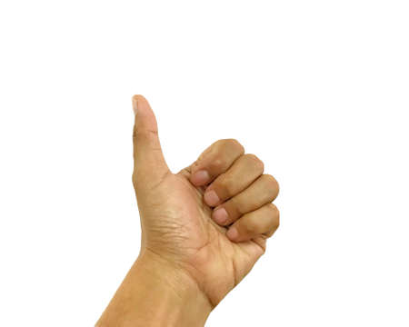 hand sign on white backgroundの写真素材