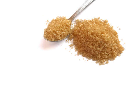 brown sugar on white backgroundの写真素材