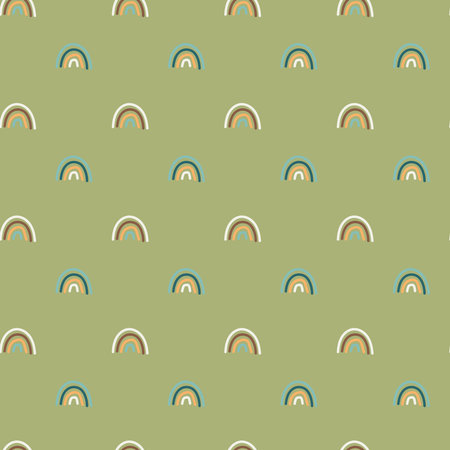 Hand drawn modern doodle seamless pattern.Pastel boho background in minimalist mid century style vector Illustration wallの写真素材