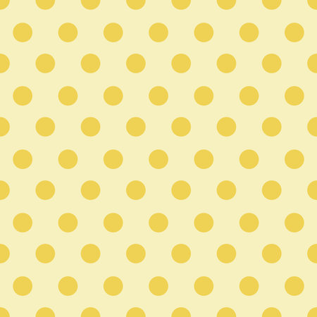 Seamless polka dot pattern. Yellow polka dots on yellow background.の写真素材