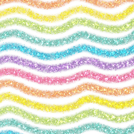 Seamless pattern with colorful wavy stripes on white background.の写真素材