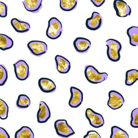 Seamless pattern with leopard print. Watercolor hand drawn illustration.