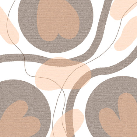 Abstract seamless pattern with hand drawn shapes in pastel colors on textured paper