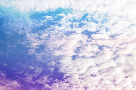 Beautiful white clouds with blue sky backgroundの写真素材