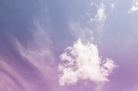 Beautiful white clouds with blue sky backgroundの写真素材