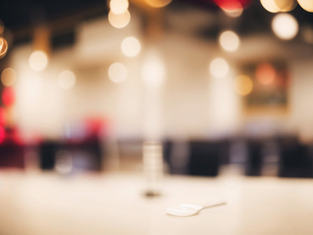 Abstract blur and defocused restaurant or coffee shop with bokeh for background usage. Vintage tone.