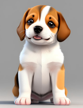 Closeup Cute baby dog isolated.young puppy.の素材