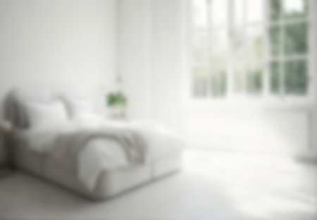 luxury bedroom interior with bedding sheet dark tone and modern styleの写真素材