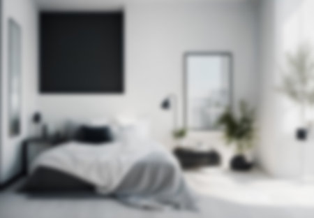 luxury bedroom interior with bedding sheet dark tone and modern styleの写真素材