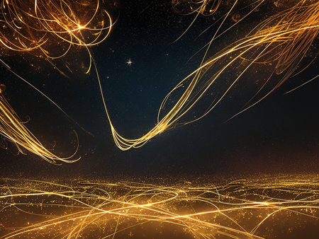 Abstract Christmas and new year background,shiny golden,red,blue lights with bokeh and space for any design. concept background for banner.の素材