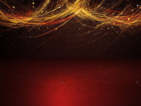 Abstract Christmas and new year background,shiny golden,red,blue lights with bokeh and space for any design. concept background for banner.の素材