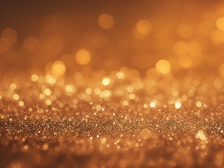 Christmas Golden light shine particles bokeh on light blue,red background. Holiday concept.の写真素材