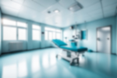 Light blurred background. The blank hall of an office or medical institution with panoramic windows and a perspective. hall roomの素材