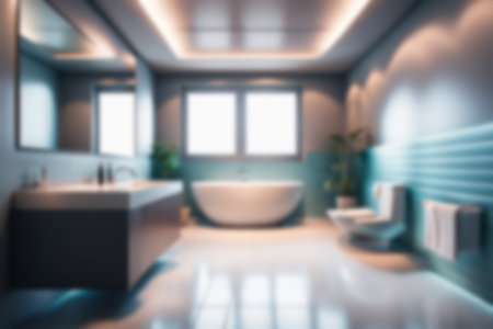 Abstract blur bathroom interior for background - Vintage Light Filter processing style picturesの素材