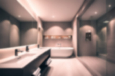 Abstract blur bathroom interior for background - Vintage filter effect processing style picturesの素材
